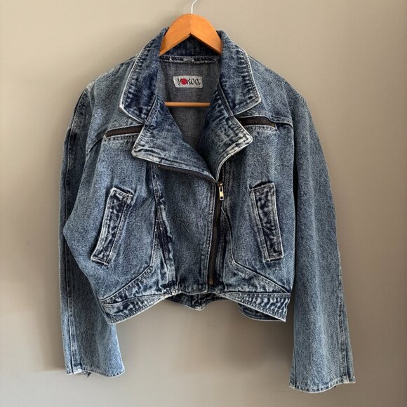 80s Acid Washed Crop Denim Jacket - Picture 2 of 16